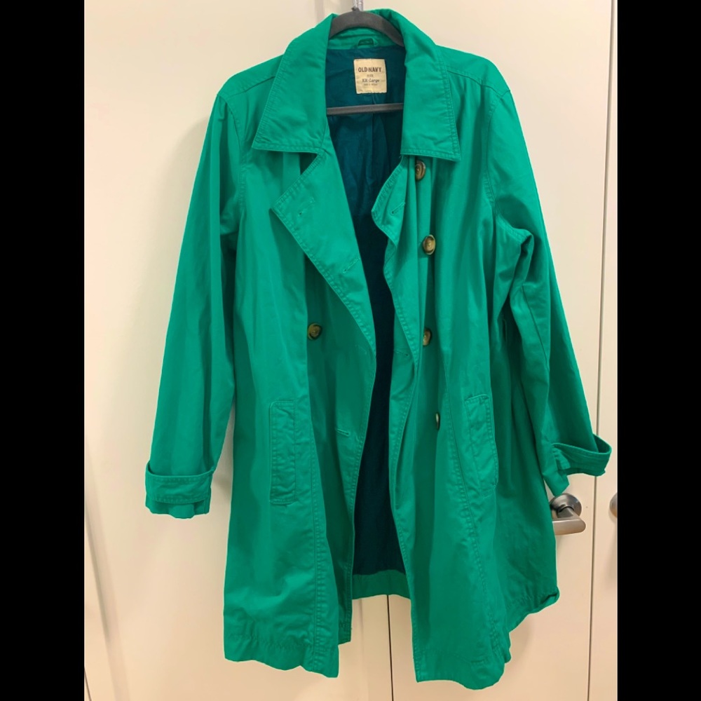 Long Green Trench Coat
